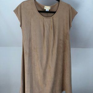 Tan suede shift dress